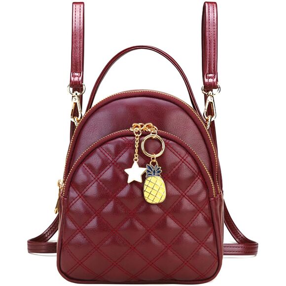 9512 Mini Backpack Purse,VONXURY Fashion Small Leather Quilt Backpack main image 6